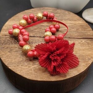B2924 Christmas nights festive rose bloom wrap‎ bracelet